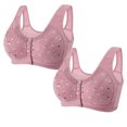 thumbnail image 1 of Timegard 2pc Bras for Women Plus Size Comfy Convenient Front Closure Bras Full Coverage Seniors Bralette, 1 of 3