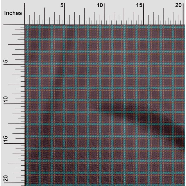 oneOone Cotton Cambric Fabric Tartan Check Print Fabric By Yard 56 Inch Wide