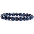 thumbnail image 1 of Natural Blue Tiger Eye Gemstone 8mm Round Beads Triple Protection Healing Crystals Stretch Bracelet 7" Unisex, 1 of 4