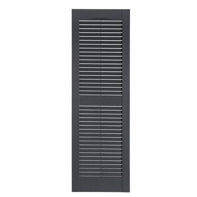 Perfect Shutters IL501547007 Premier Louver Exterior Decorative Shutter, Dark Gray - 15 x 47 in.