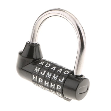 5 Letters Combination Padlock Luggage Bag Pad Lock Black
