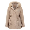 thumbnail image 2 of MASRIN Running Jacket  Womens Basic Hoodie Jackets Solid Color Zip Up Hooded Coats with Pockets Plus Size Loose Outwear Sweatshirts Sweater Stone, 2 of 5