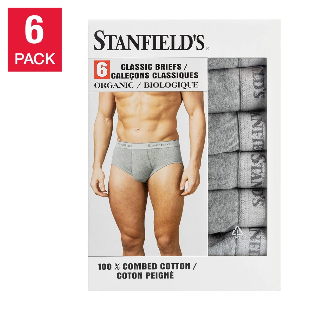 Stanfield’s Men’s Briefs, 6-pack (Grey, Medium)