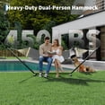 thumbnail image 4 of Double Hammock Set – Heavy Duty Outdoor Stand – Portable for Two – Adjustable Steel Frame – Patio, Garden, Beach & Backyard, 4 of 7