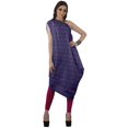 thumbnail image 3 of Moomaya Robe Kurti à une Épaule Imprimée pour Femme, Sans Manches, à Col Bénitier, Style Bohème, Tenue de Soirée de Designer, 3 of 7