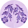 thumbnail image 1 of Ahgly Tapis Rond Lavable en Machine Intérieur Transitionnel Violet, 3 Pieds Rond, 1 of 7