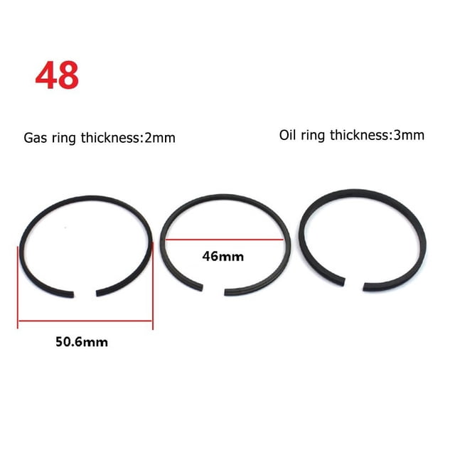 3 Pcs Air Compressor Piston Ring Pneumatic parts for 48mm Cylinder