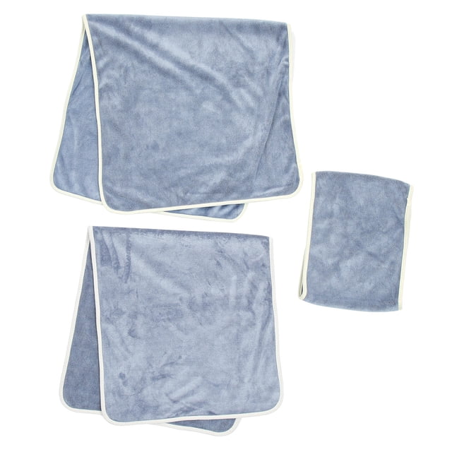UPGRATOR 1 Set Blue Supersoft Fiber Towel Set for Spa and Sauna with Fast Drying and Water Absorption