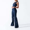 thumbnail image 3 of Women's Denim Jumpsuit - High Waisted Sleeveless with Back Heart Pattern, Polyester, Casual/Work, S-L, 3 of 8