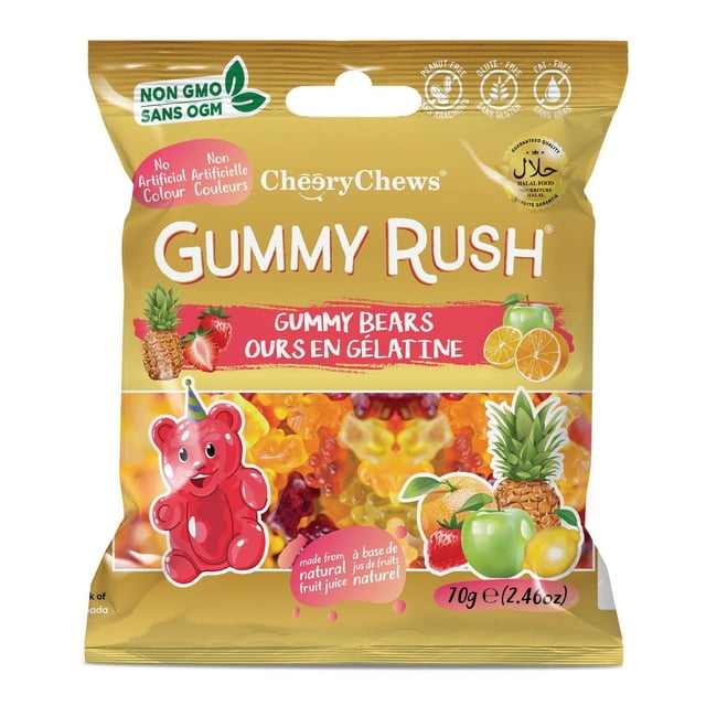 Gummy Rush Gluten Free Soft Candy Bites - Gummy Bears 70g