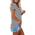 thumbnail image 4 of Birdeem T-Shirt Décontracté pour Femme à Col en V Uni à Manches Courtes, 4 of 6