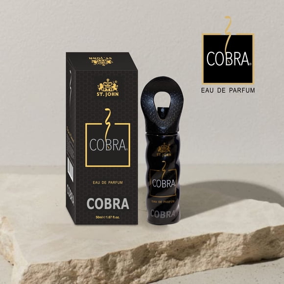 St. John Cobra Eau De Parfum For Men & Women Pack Of 3 X 50ml - 1.7 Fl.oz. Each | Smell Irresistible Upto 24 Hours - Long Lasting Unisex Fragrance | With Citrus, Fruity, Floral & Spicy Notes