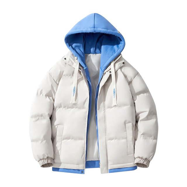 Yuyuzo Hoodies Puffer Jackets for Women Long Sleeve Stand Collar Drawstring Button Zipper Coats with Pockets