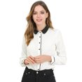 thumbnail image 1 of INSPIRE CHIC Chemise Boutonnée pour Femme à Manches Longues de Travail Col Peter Pan Blouse Haut, 1 of 6
