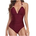 thumbnail image 2 of Dvkptbk Maillots de Bain Femmes Couvre-Maillots pour Maillots de Bain Femmes Femmes une-Pièce Maillots de Bain Unis Maillots de Bain Tenue de Plage Robe de Bain, 2 of 6