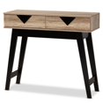 thumbnail image 1 of Baxton Studio Table Console en Bois Finition Brun Clair à 2 Tiroirs, 1 of 11