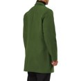 thumbnail image 3 of INSPIRE CHIC Men's Coat Notched Lapel Single Breasted Mid-Weight Long Sleeve Coat XL Green, 3 of 7