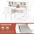 thumbnail image 2 of Pemberly Row Computer Desk 48" Writing Table w/ Power Outlets White, 2 of 8
