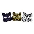 thumbnail image 1 of Ensemble de 3 Masques de Costume de Chat Scintillants à Rayures d'Animaux Gotto Carnaval Halloween, 1 of 3