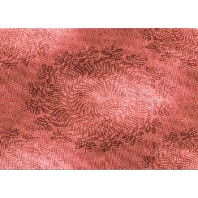 Ahgly Company Tapis Rectangulaire Lavable en Machine Rouge Lave, 3 Pieds x 5 Pieds