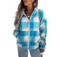 thumbnail image 1 of Veste à Capuche Décontractée pour Femmes à Manches Longues avec Fermeture Éclair, Imprimé à Carreaux, Poches, Chandail en Molleton d'Automne, 1 of 9