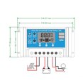 thumbnail image 2 of Yeacher Contrôleur Solaire 30A, Panneau Solaire Amélioré avec Port USB, Régulateur Intelligent de Pile de Panneau Solaire, Contrôleur de Lampadaire à Écran LCD Multifonction et Ajustable, 2 of 7