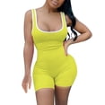 thumbnail image 2 of Baberdicy Combinaisons pour Femmes Liquidation!femmes Décontracté Imprimé Manches Courtes Col en V Ample T-Shirt Blouse Hauts Jaune, 2 of 5