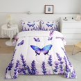 thumbnail image 2 of Ensemble de Literie Simple Papillon Violet pour Filles Enfants, Ensemble de Couette Lavande Violet, Literie Papillon de Rêve, Ensembles de Couette, Insert de Couette Floral Rustique de Ferme pour Garçons Ados, Courtepointe à Thème Romantique, 2 of 7