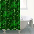 thumbnail image 4 of Ensemble de Rideau de Douche avec Doublure à Boutons-Pression, Feuille de Trèfle Chanceux Irlandais Vacances (3) Rideaux de Douche Doublure de Douche Réutilisable, Doublure de Douche Décorative en Polyester, 72x72 Pouces, 4 of 4