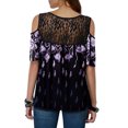 thumbnail image 4 of Leutsin T-Shirt en Dentelle à Imprimé Floral pour Femmes, Manches Courtes, Haut Tee Blouse, 4 of 8