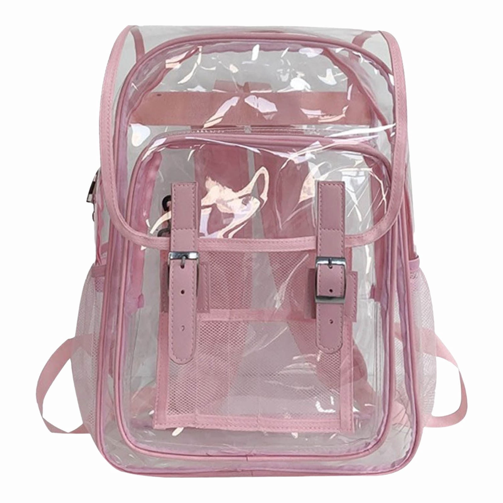 Sacs à Main/sacs à Dos Transparents en Plastique, Dessus Rabattable, Sac à Dos Transparent en PVC, Sac à Dos Clair Conforme aux Stades avec Sangles Renforcées, Grande Capacité