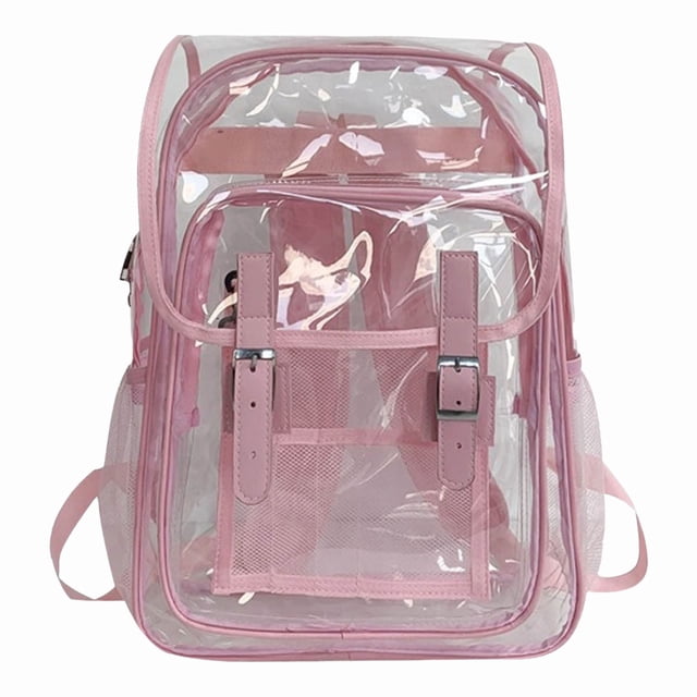 Sacs à Main/sacs à Dos Transparents en Plastique, Dessus Rabattable, Sac à Dos Transparent en PVC, Sac à Dos Clair Conforme aux Stades avec Sangles Renforcées, Grande Capacité