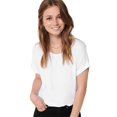 thumbnail image 3 of ONLY T-shirt pour Femme, à Manches Courtes - Haut à Col Rond ONLMOSTER, Col Rond, Mélange de viscose Extensible Blanc P (Petit), 3 of 6