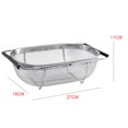 thumbnail image 1 of facefd Retractable Drain Basket Home Use Dual Handles Stainless Steel Sink Drying Filter Holder Water Draining Tool Kitchen Gadget 18*27*11cm, 1 of 1