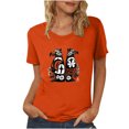 thumbnail image 1 of Dadaria T-Shirt pour Femmes Chemise Orange Manches Courtes Col Rond Été Chandail Blouses S, 1 of 5