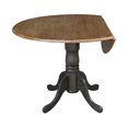 thumbnail image 4 of International Concepts T41-42DP 42 Po. Table de Piédestal Ronde à Double Abattant, Hickory et Pierre, 4 of 5