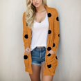 thumbnail image 2 of PMUYBHF Cardigan Surdimensionné pour Femme pour Femmes Court Cardigan Décontracté Imprimé pour Femmes Manteau S Orange, 2 of 5