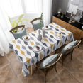 thumbnail image 3 of Gold and Grey Tablecloth Rectangle/Oval Geometric Stripes Table Cloth Outdoor Waterproof Gold and Grey Tablecloths for Party Picnic Indoor Table Cover for Dining/Kitchen 60x102inch, 3 of 5