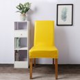 thumbnail image 3 of Stretch Solid Pu Leather Waterproof Dining Chair Cover Slipcover Removable Washable Short Dining Chair Protector Seat Solid Slipcovers for Hotel Dining 4pcs Yellow, 3 of 7