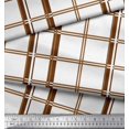 thumbnail image 2 of Soimoi Brown Rayon Crepe Fabric Window Pane Check Print Fabric by the Yard 46 Inch Wide, 2 of 3