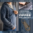 thumbnail image 1 of Openpig Zipper Pull Replacement, Zipper Pullers Detachable Zipper Tab Repair Handle Mend Fixer Zipper Head Metal Pull Cord Extender for Clothing Backpack Jackets Pants Boots Luggage, 1 of 7