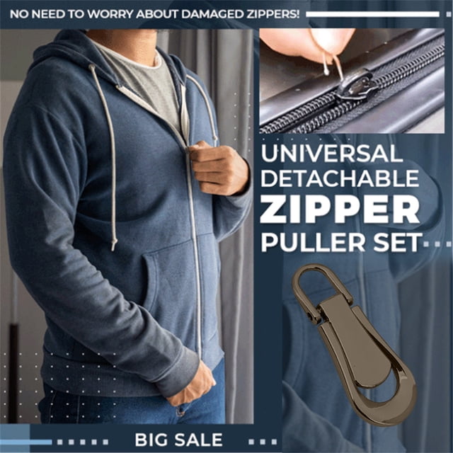 Openpig Zipper Pull Replacement, Zipper Pullers Detachable Zipper Tab Repair Handle Mend Fixer Zipper Head Metal Pull Cord Extender for Clothing Backpack Jackets Pants Boots Luggage