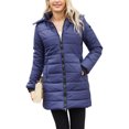 thumbnail image 4 of Innerwin Hooded Coats Solid Color Women Down Winter Long Sleeve Lightweight Puffer Jacket Dark Blue 4XL, 4 of 9