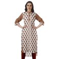 thumbnail image 1 of Moomaya Kurta Tunique à Ourlet Droit Imprimée pour Femmes, Kurti à Col Mandarin, Tenue d'Été, 1 of 6