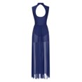 thumbnail image 4 of RUNQHUI Robe de Danse Lyrique Longue pour Femmes, Superposition Torsadée, Danse Moderne Contemporaine, Bleu Marine, TTG, 4 of 7