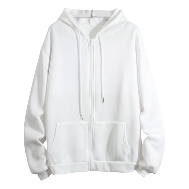 Chandail à Capuchon Femme Automne Uni à Fermeture Éclair en Blanc, Coupe Décontractée avec Capuche à Cordon Ajustable, Poche Kangourou avant et Fermeture Éclair. Conçu pour un Usage Décontracté, Ce Chandail TG Est Léger et Polyvalent, Convient pour Superposer Lors des Saisons Plus Fraîches Ou comme Pièce Autoportante. Fabriqué avec un Tissu Doux et durable et un Ourlet Côtelé pour un Ajustement Confortable.