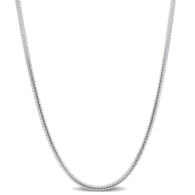 Miabella Sterling Silver Herringbone Chain Necklace