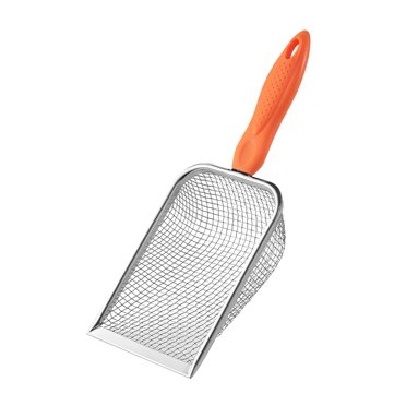 Orange Multi-Purpose Outdoor Sifting Tool With Durable Steel Frame And Foldable Handle #5Q606