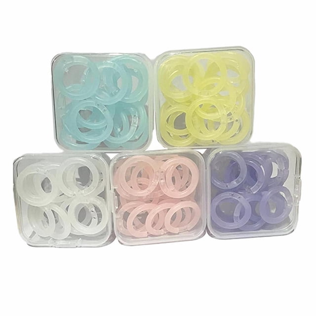 WHEANG 20/100 Pieces Plastic Rings Plastic Loose Leaf Rings Multi Color Plastic Book Rings Flexible for Cards Document Stack and Swatches Organization School Home Or Use,5 Color (15 Mm)