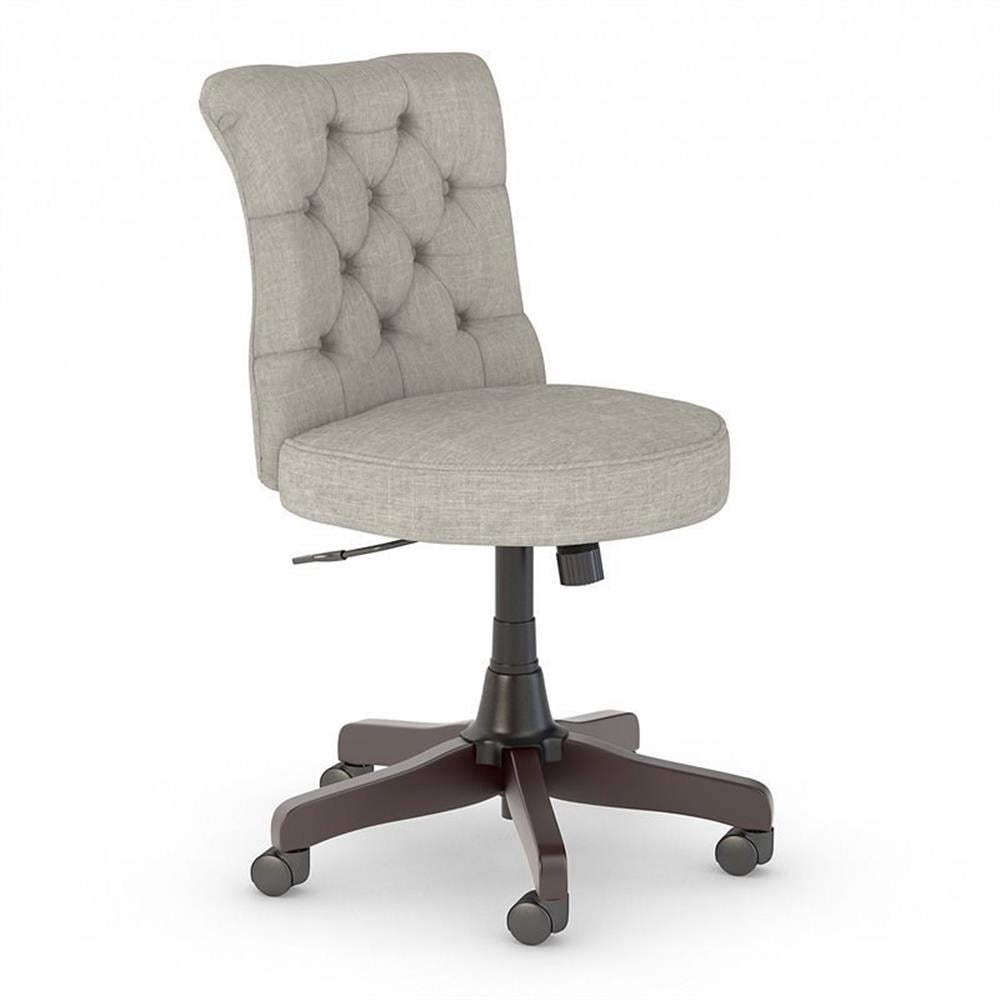 Bush Key West Chaise de Bureau en Tissu à Dossier Mi-Haut avec Hauteur Réglable, Gris Pâle